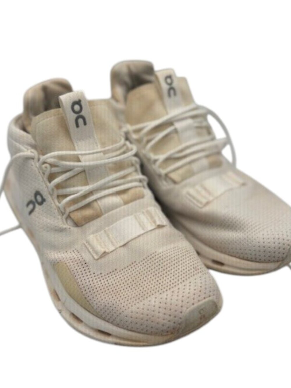 On Cloud Running Shoes Womens 7 Cream Beige Athletic Sneakers Lace Up